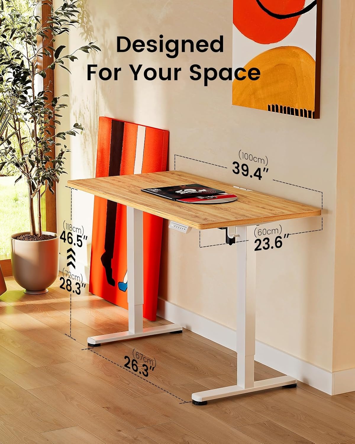 image:imageErgear Height Adjustable Electric Standing Desk 48x24 Inches Sit Stand up Memory Computer Home Office Desk NaturalEGESD5NLight Vintage Brown