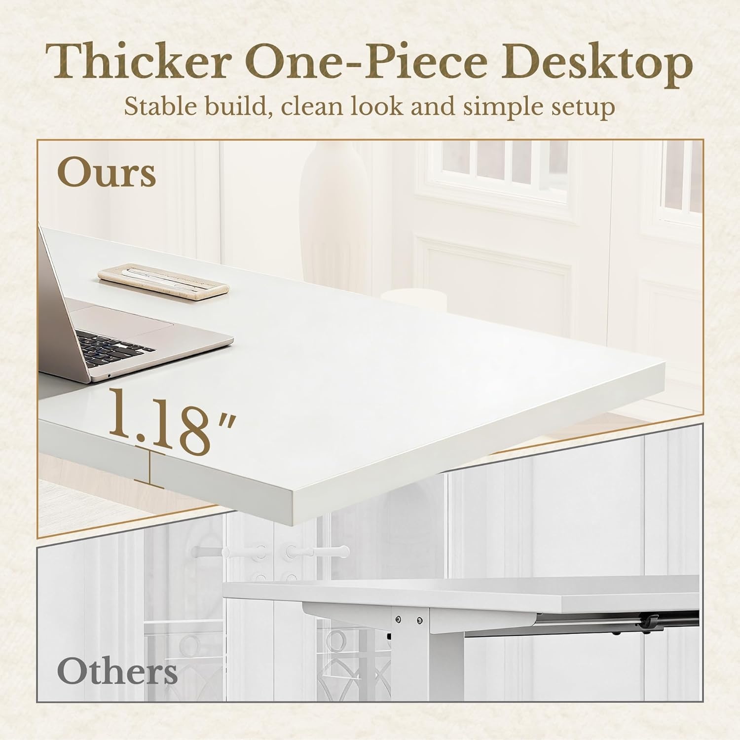 image:imageErgear Height Adjustable Electric Standing Desk 48x24 Inches Sit Stand up Memory Computer Home Office Desk NaturalEGESD5NLvory White