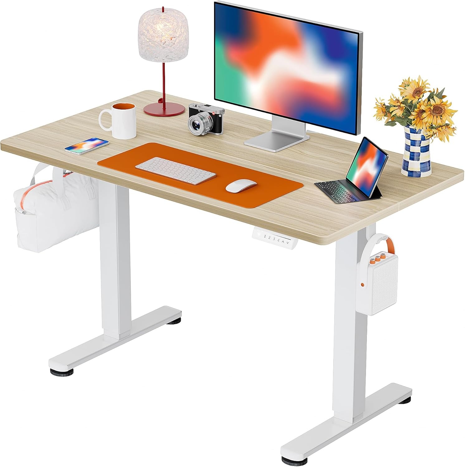 image:imageErgear Height Adjustable Electric Standing Desk 48x24 Inches Sit Stand up Memory Computer Home Office Desk NaturalEGESD5NNatural