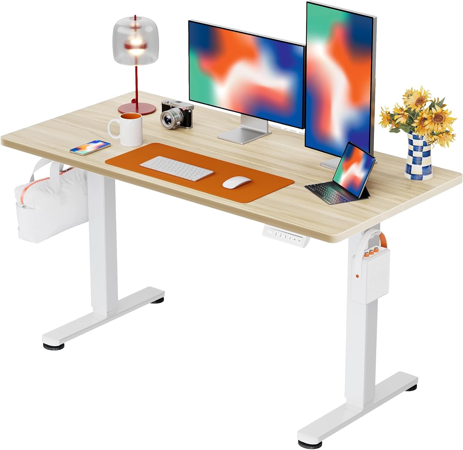 image:imageErgear Height Adjustable Electric Standing Desk 48x24 Inches Sit Stand up Memory Computer Home Office Desk NaturalEGESD5NNatural