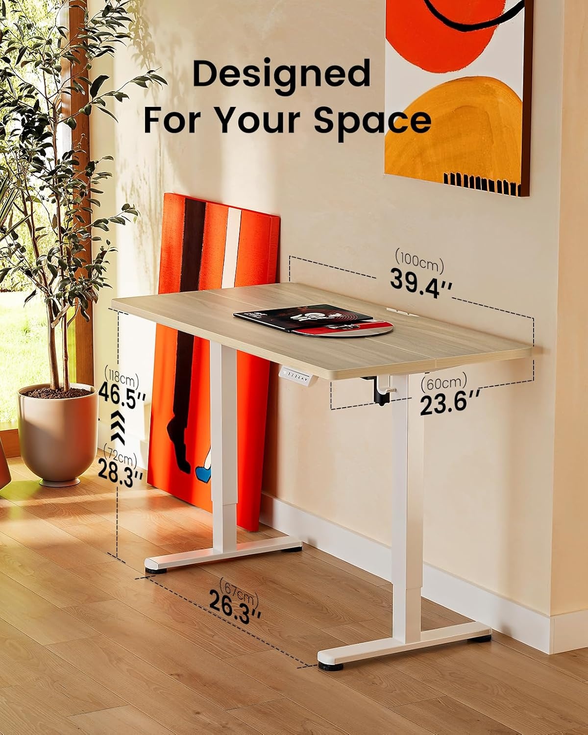 image:imageErgear Height Adjustable Electric Standing Desk 48x24 Inches Sit Stand up Memory Computer Home Office Desk NaturalEGESD5NNatural