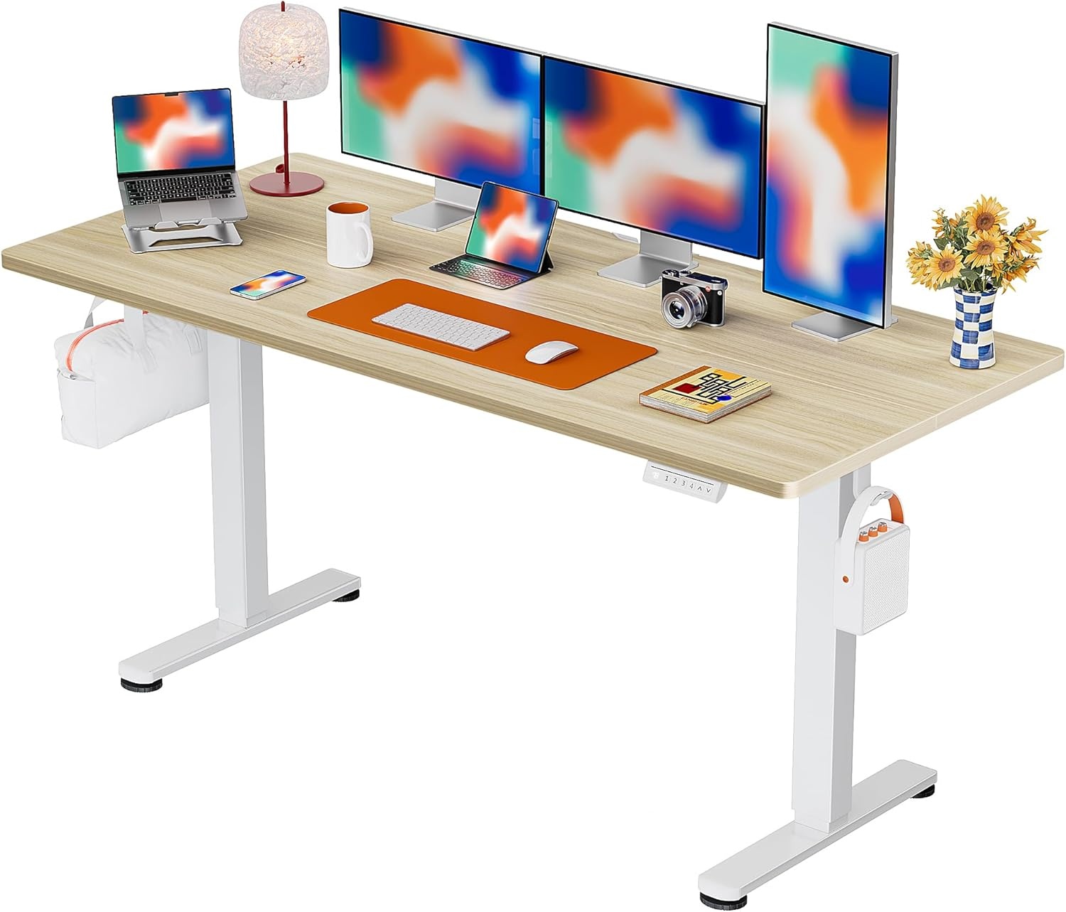 image:imageErgear Height Adjustable Electric Standing Desk 48x24 Inches Sit Stand up Memory Computer Home Office Desk NaturalEGESD5NNatural