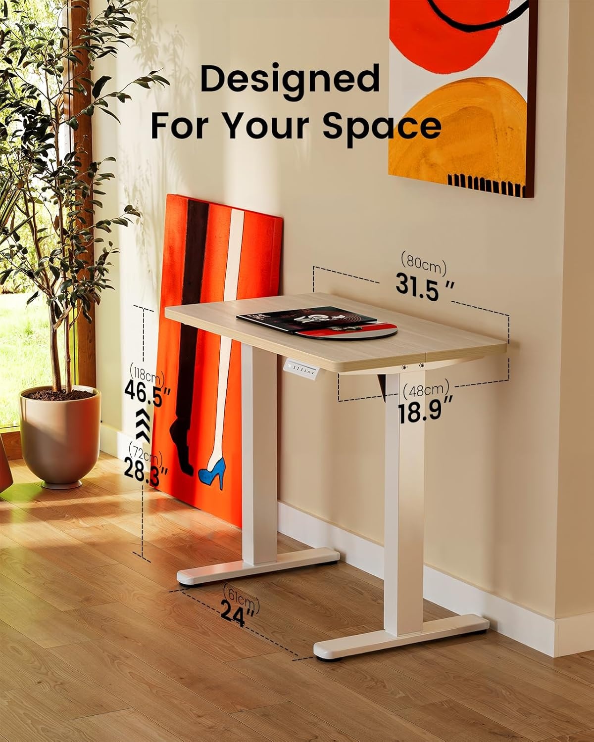 image:imageErgear Height Adjustable Electric Standing Desk 48x24 Inches Sit Stand up Memory Computer Home Office Desk NaturalEGESD5NNatural