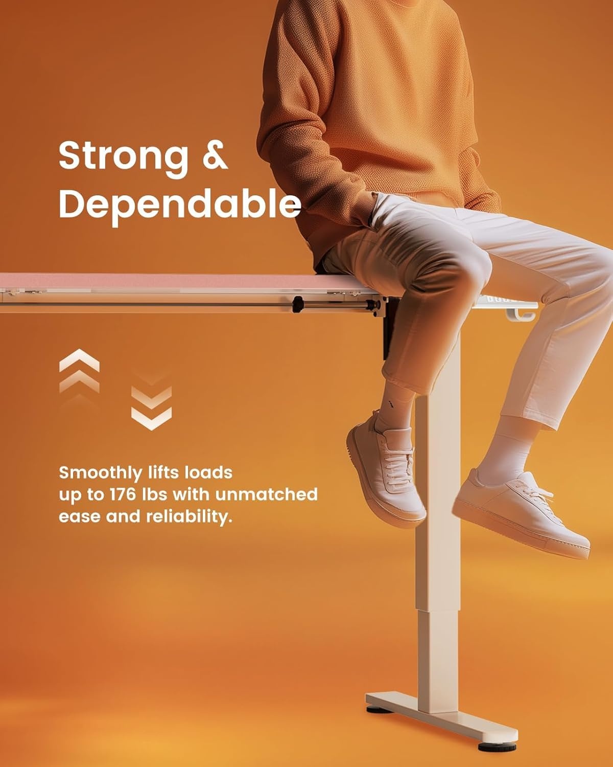 image:imageErgear Height Adjustable Electric Standing Desk 48x24 Inches Sit Stand up Memory Computer Home Office Desk NaturalEGESD5NPink