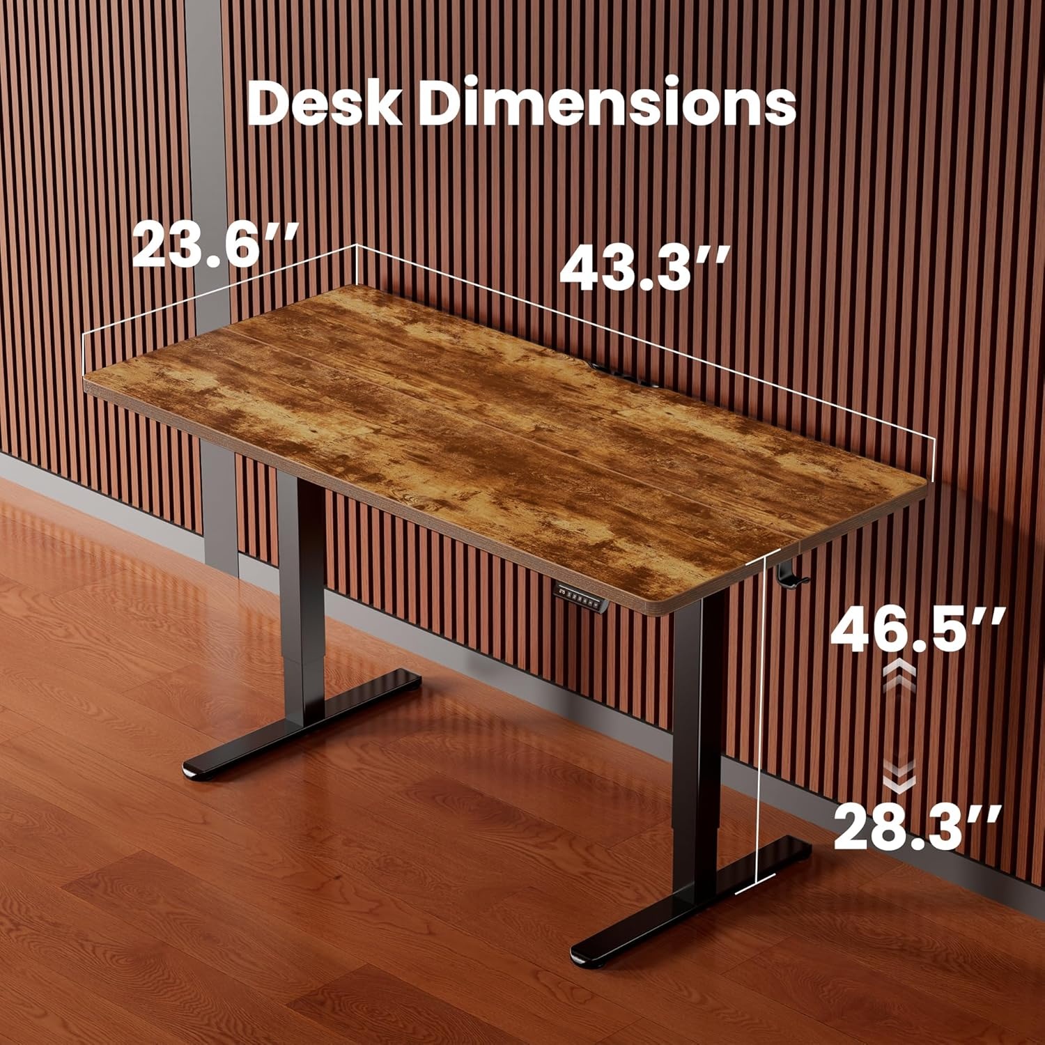 image:imageErgear Height Adjustable Electric Standing Desk 48x24 Inches Sit Stand up Memory Computer Home Office Desk NaturalEGESD5NVintage Brown