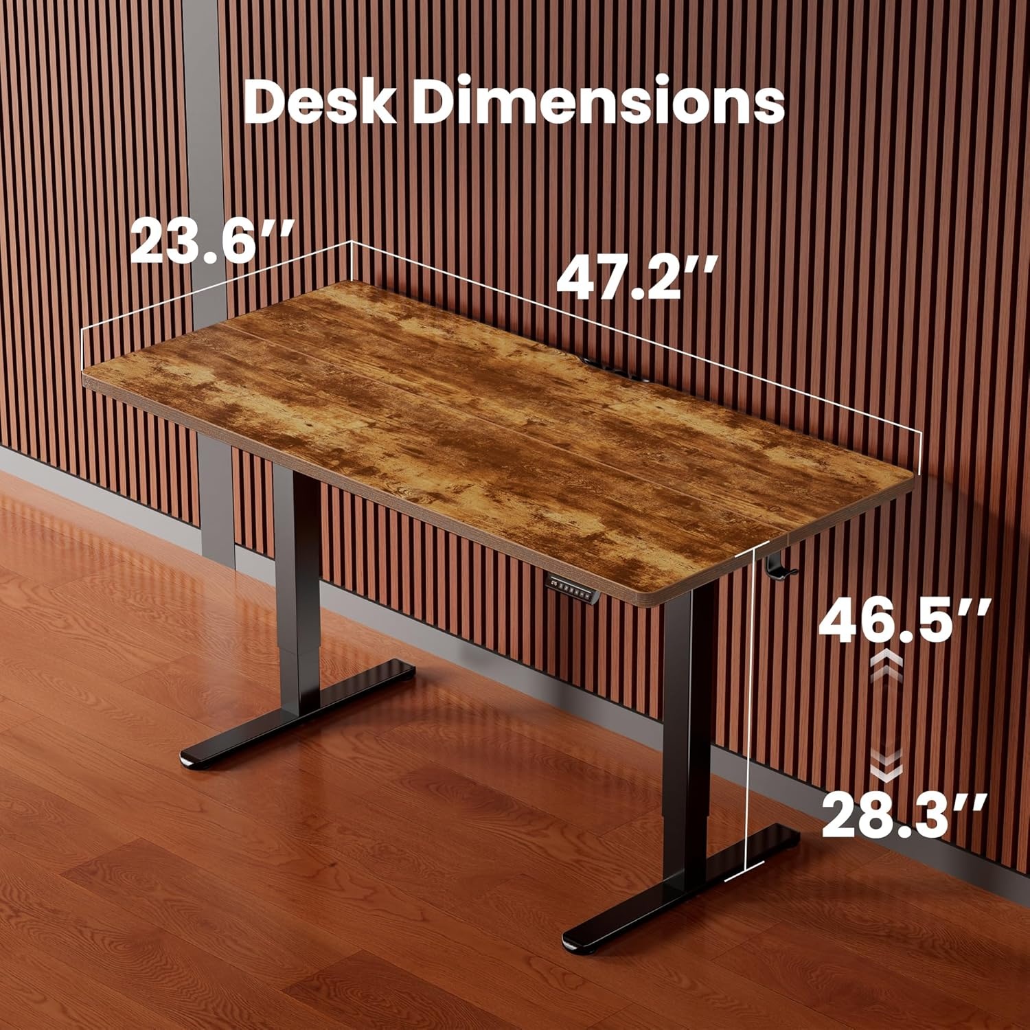 image:imageErgear Height Adjustable Electric Standing Desk 48x24 Inches Sit Stand up Memory Computer Home Office Desk NaturalEGESD5NVintage Brown