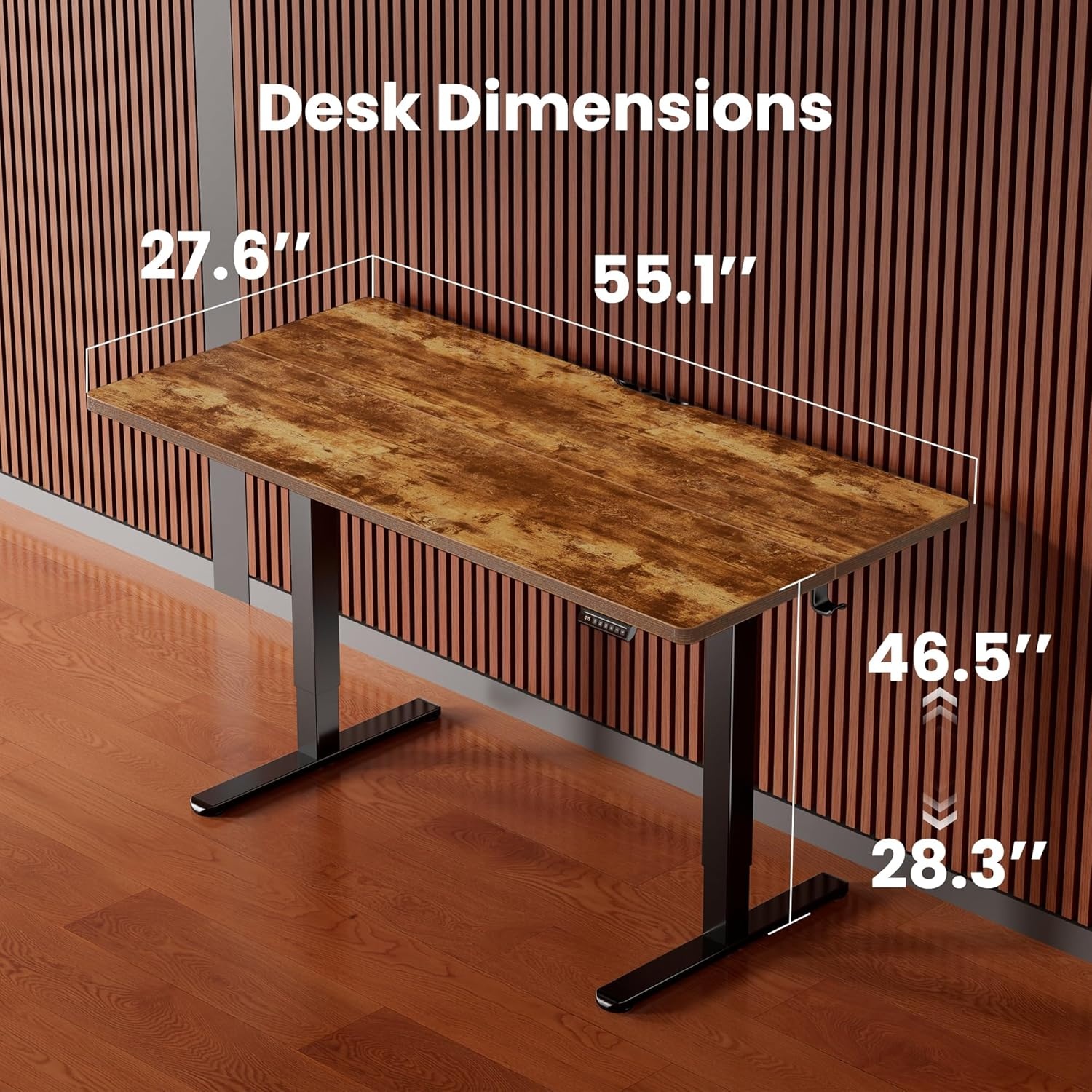 image:imageErgear Height Adjustable Electric Standing Desk 48x24 Inches Sit Stand up Memory Computer Home Office Desk NaturalEGESD5NVintage Brown