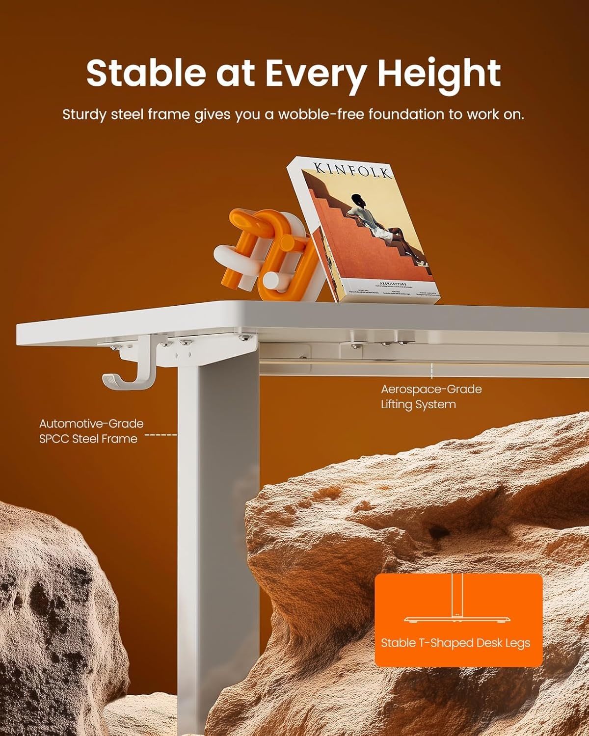 image:imageErgear Height Adjustable Electric Standing Desk 48x24 Inches Sit Stand up Memory Computer Home Office Desk NaturalEGESD5NWhite