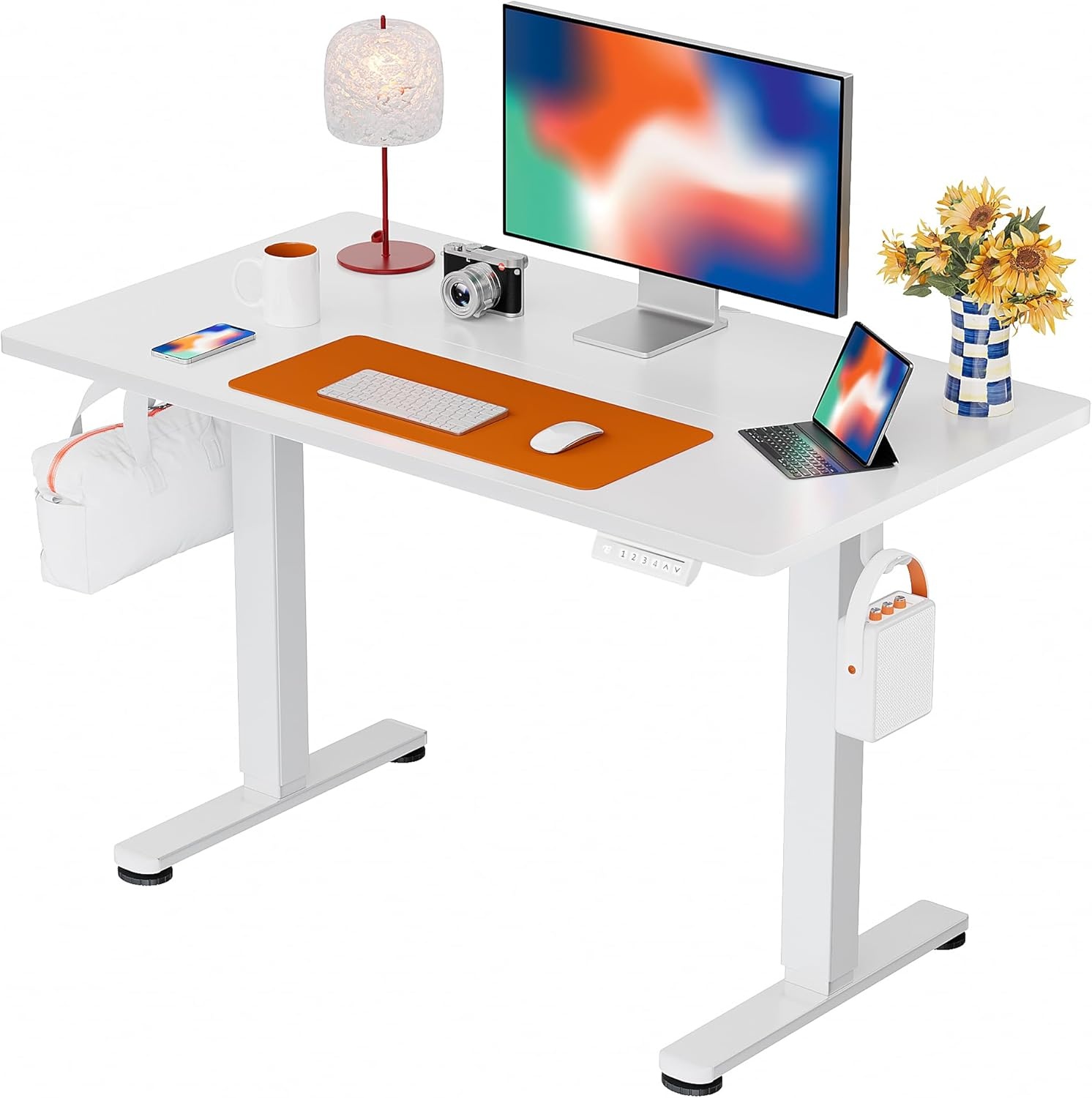 image:imageErgear Height Adjustable Electric Standing Desk 48x24 Inches Sit Stand up Memory Computer Home Office Desk NaturalEGESD5NWhite