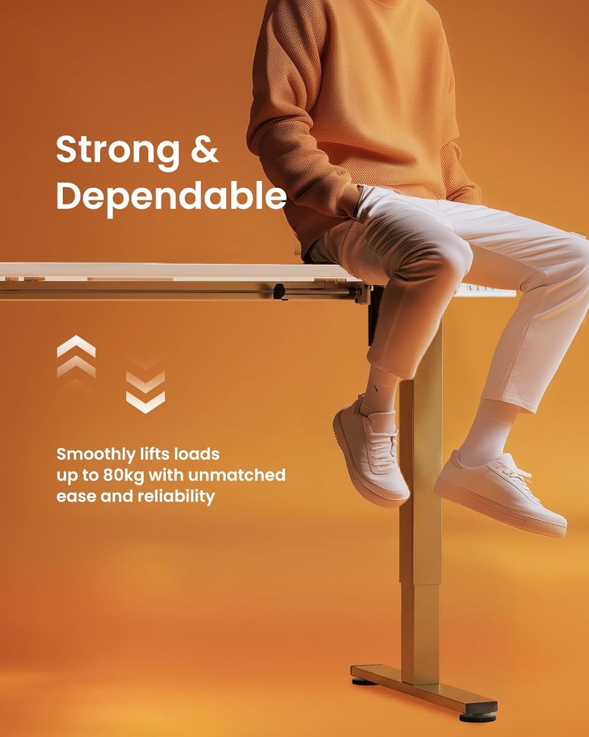 image:imageErgear Height Adjustable Electric Standing Desk 48x24 Inches Sit Stand up Memory Computer Home Office Desk NaturalEGESD5NWhitegold