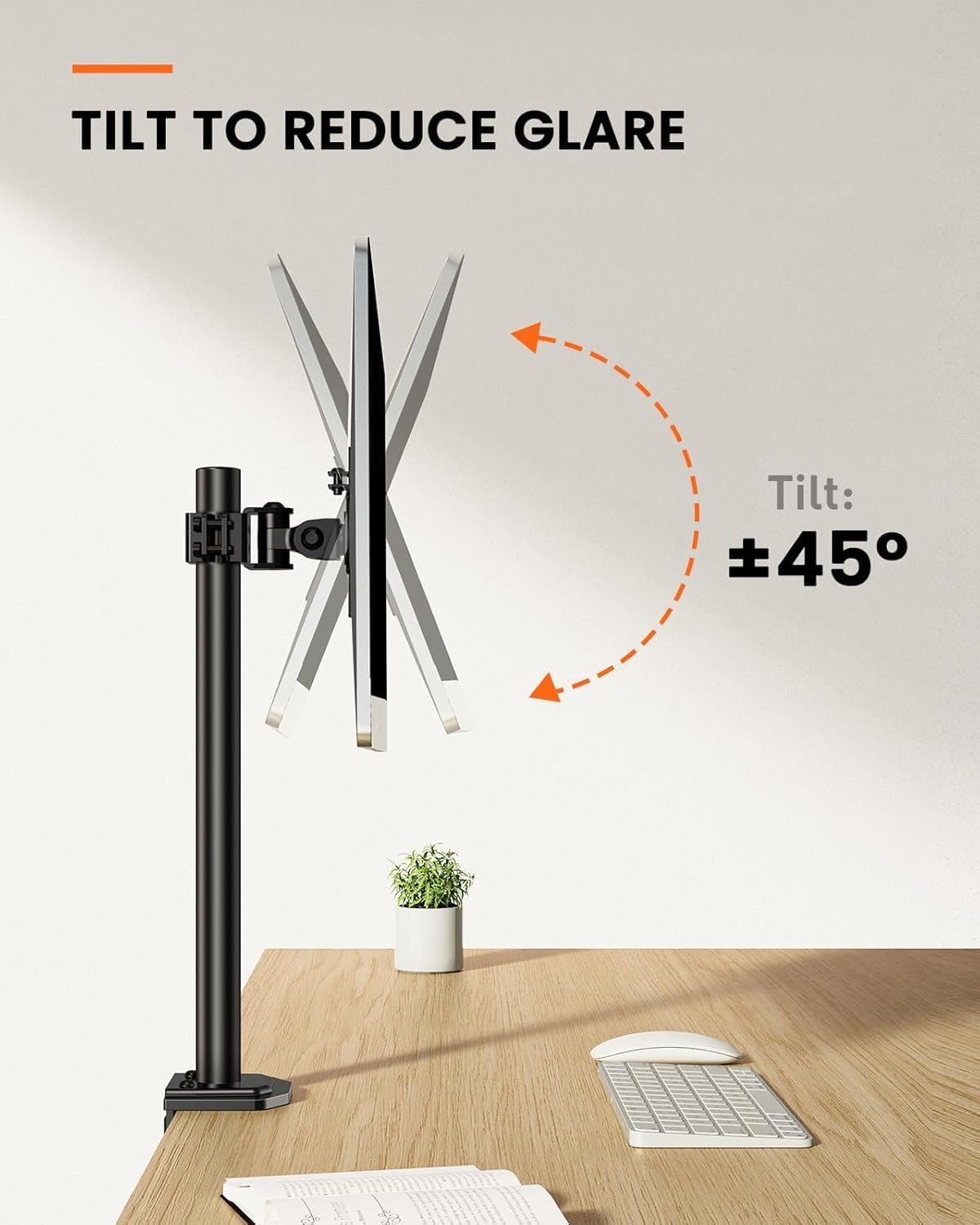 image:imageErgear Monitor Mount for Most 1332 Computer Screens up to 176lbs Improved LCD LED Monitor Riser Adjustable Height and Angle Single Gaming Desk Mount Stand Black EGCM12
