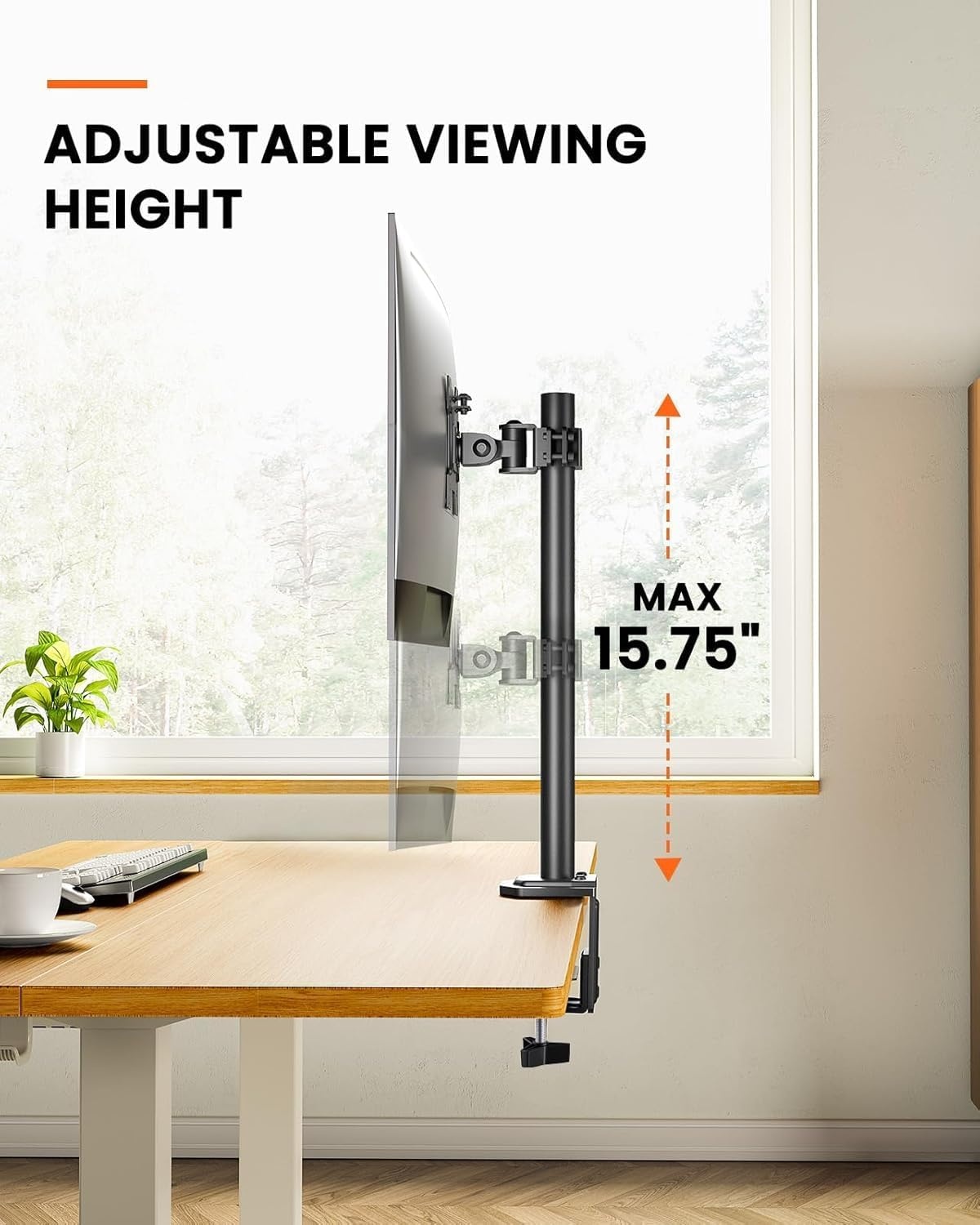 image:imageErgear Monitor Mount for Most 1332 Computer Screens up to 176lbs Improved LCD LED Monitor Riser Adjustable Height and Angle Single Gaming Desk Mount Stand Black EGCM12
