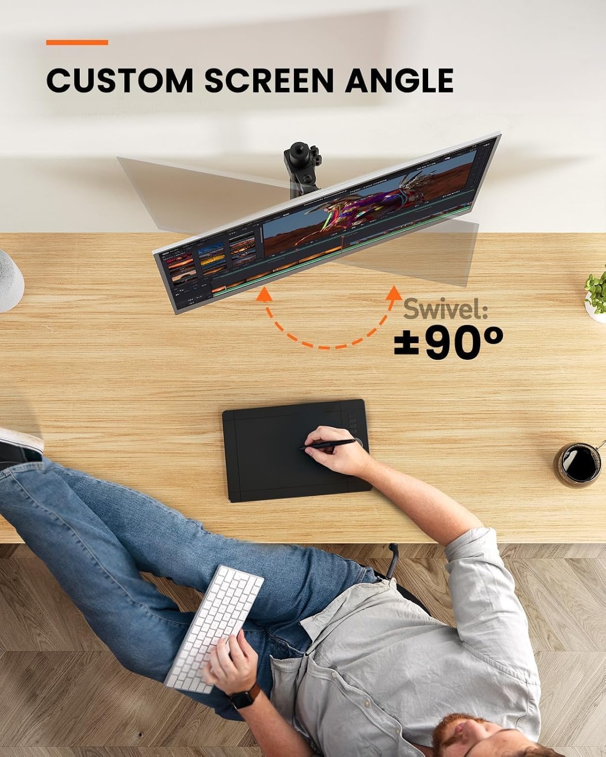 image:imageErgear Monitor Mount for Most 1332 Computer Screens up to 176lbs Improved LCD LED Monitor Riser Adjustable Height and Angle Single Gaming Desk Mount Stand Black EGCM12