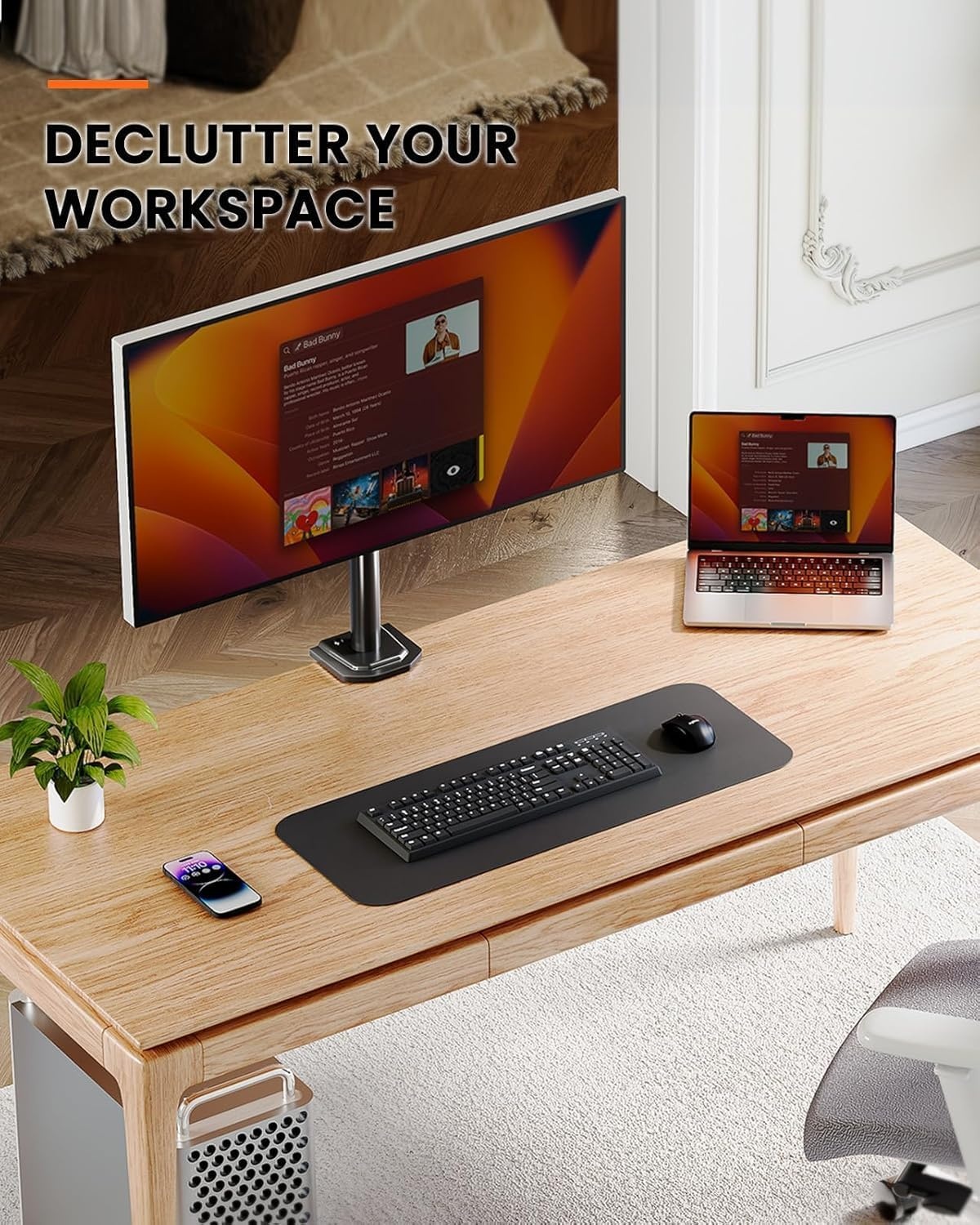 image:imageErgear Monitor Mount for Most 1332 Computer Screens up to 176lbs Improved LCD LED Monitor Riser Adjustable Height and Angle Single Gaming Desk Mount Stand Black EGCM12