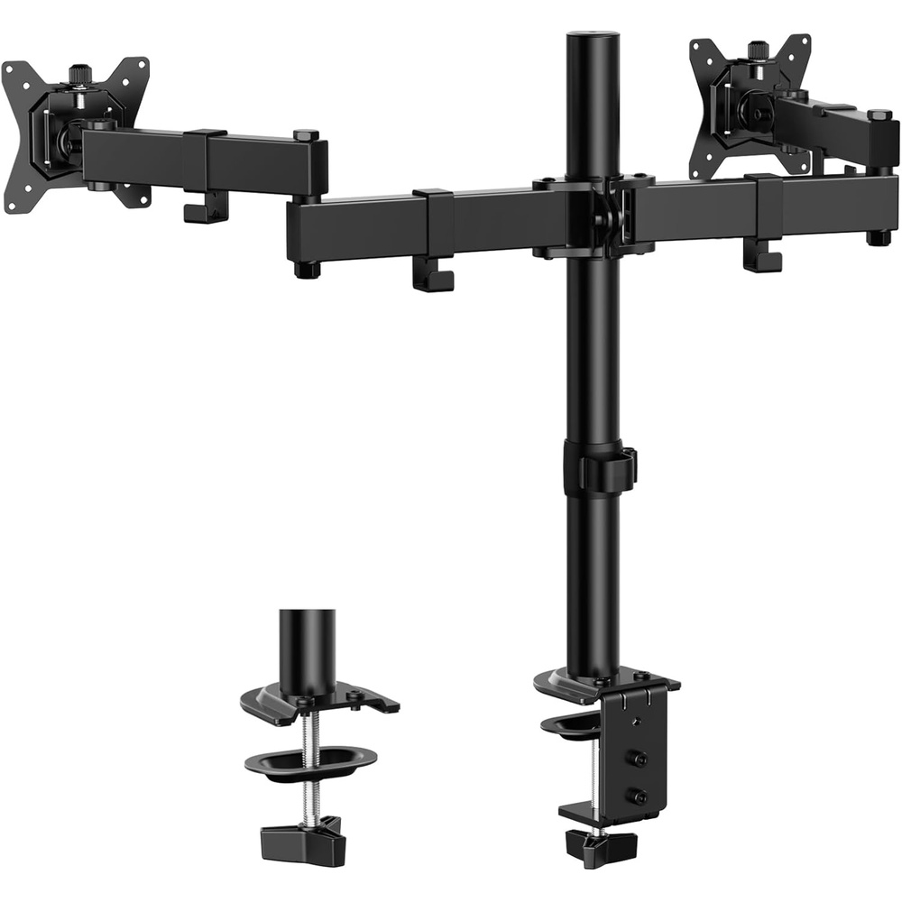 image:imageErGear Dual Monitor Stand HeavyDuty Monitor Mount for 1732 Monitors Flexible Arms with Easy DualMonitor Alignment Sturdy Stepped Arm Design for Superior Support Supports 22 lbs per Arm
