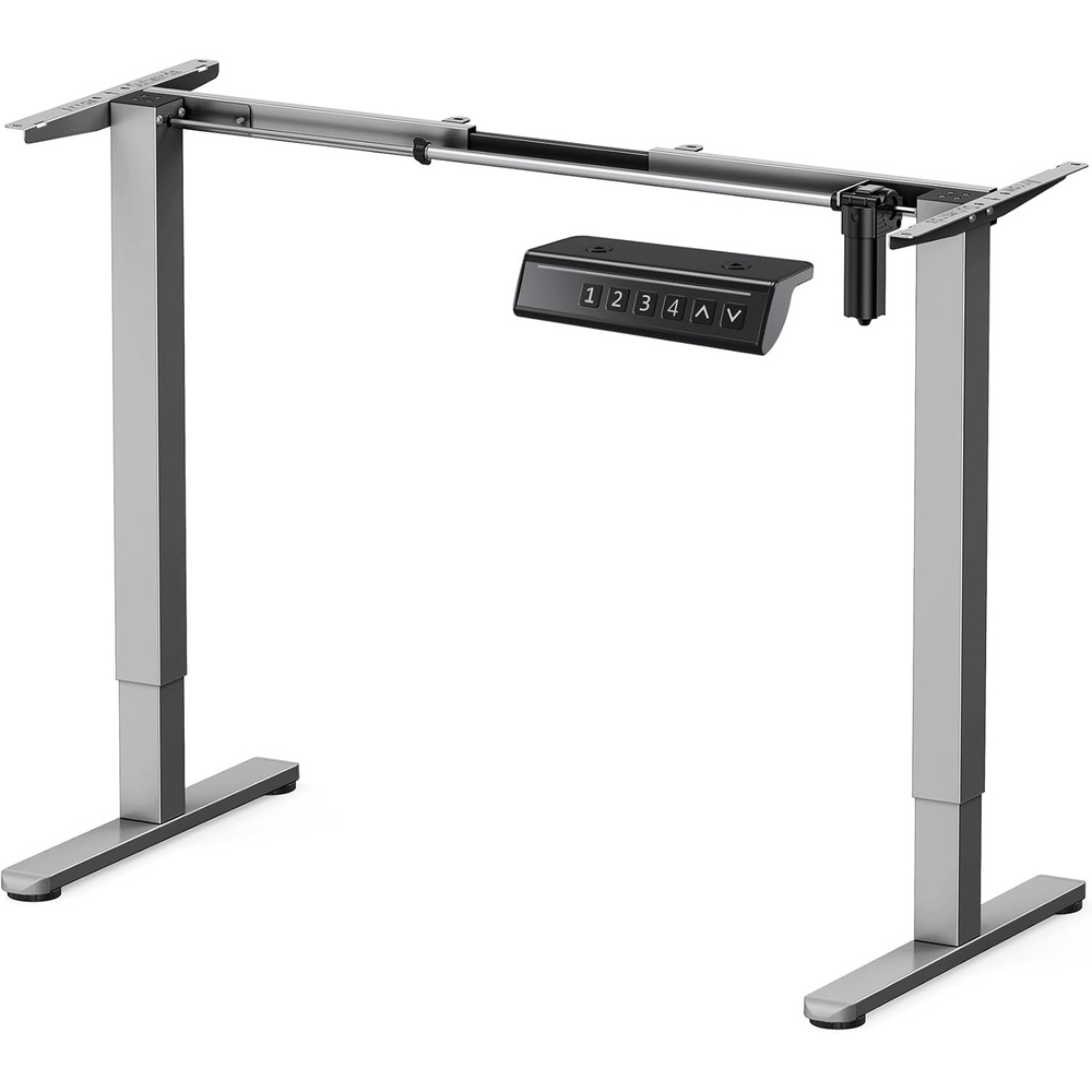 image:imageErGear Electric Standing Desk Legs 4 Memory Height Settings Height Adjustable Desk Frame Sit Stand Table Legs Up to 472 Ergonomic Stand up Converter Base Workstation Black Frame OnlyGrey