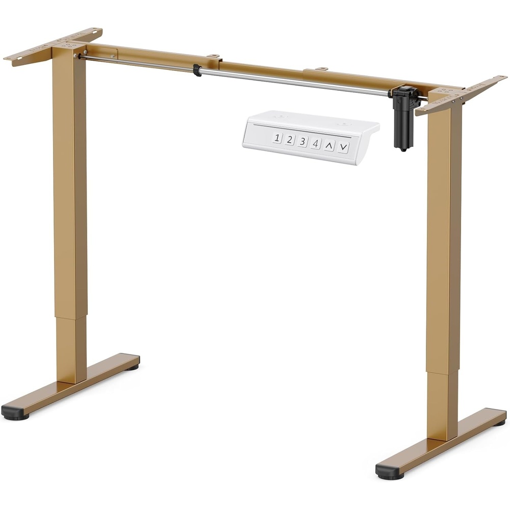 image:imageErGear Electric Standing Desk Legs 4 Memory Height Settings Height Adjustable Desk Frame Sit Stand Table Legs Up to 472 Ergonomic Stand up Converter Base Workstation Black Frame OnlyGlod