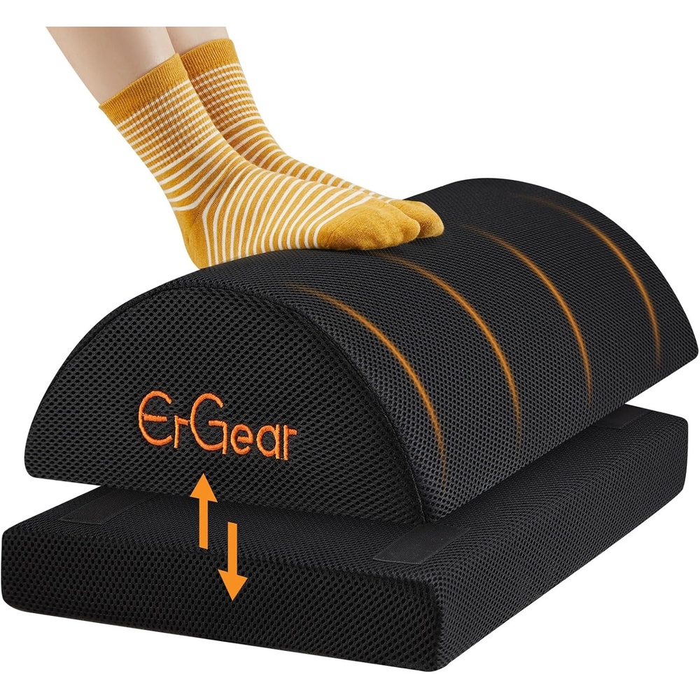 image:imageErGear Foot Rest for Under Desk at Work with 2 Height Options Under Desk Footrest with Ergonomic Memory Foam Desk Foot Stool with Washable Cover for Leg Lumbar amp Back Pain Reliefat Home Office
