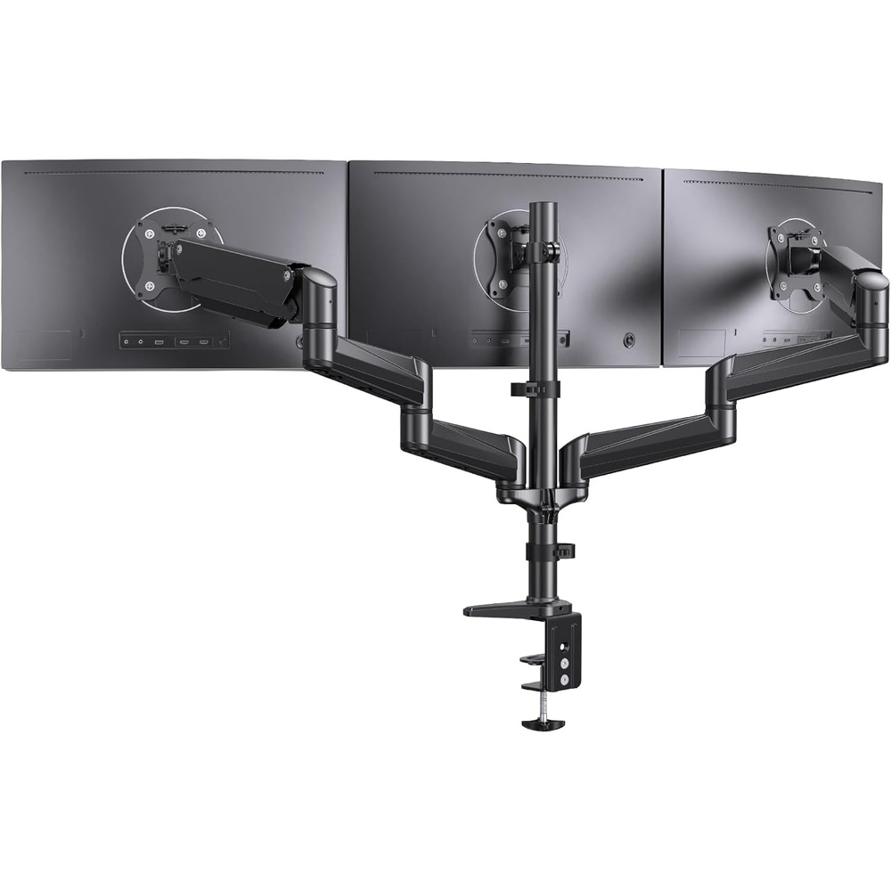 image:imageErGear Single Monitor Arm Fully Adjustable Monitor Mount for 1334 Inch Screens Fast Install Computer Monitor Stand with ToolFree VESA Mount Cable Management Holds 198 lbs Max VESA 100x100mmTriple Arms