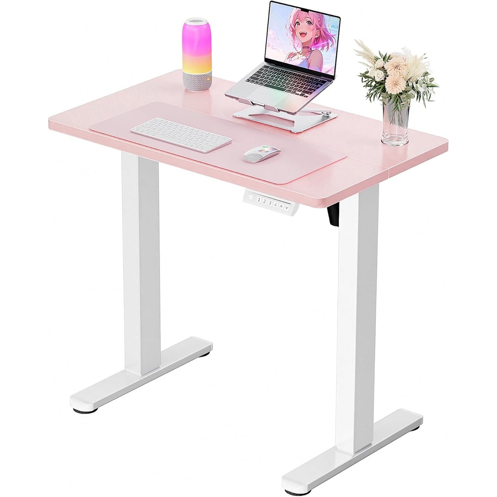 image:imageErgear Height Adjustable Electric Standing Desk 48x24 Inches Sit Stand up Memory Computer Home Office Desk NaturalEGESD5NPink
