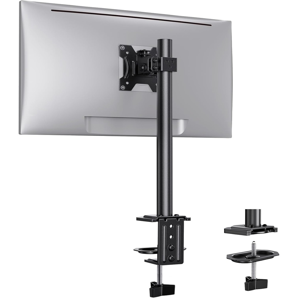 image:imageErgear Monitor Mount for Most 1332 Computer Screens up to 176lbs Improved LCD LED Monitor Riser Adjustable Height and Angle Single Gaming Desk Mount Stand Black EGCM12