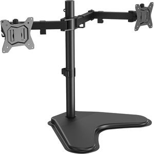 image:imageErGear Freestanding Dual Monitor Stand for 2 Screens up to 32 inch Heavy Duty Monitor Mount Holds Max 176 lbs per Arm Height Adjustable Gaming Monitor Stand for Desk VESA 75x75 100x100mm Black