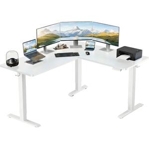 image:imageErGear L Shaped Standing Desk 63x55 Electric Adjustable Height Sit Stand up Desk Ergonomic Large Computer Table Left amp Right Interchangeable Installation Suitable for Home Office BlackWhite