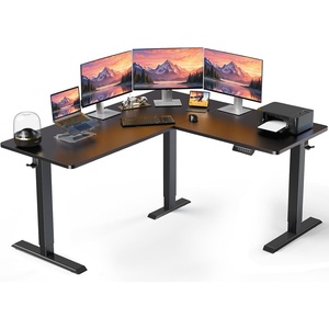 image:imageErGear L Shaped Standing Desk 63x55 Electric Adjustable Height Sit Stand up Desk Ergonomic Large Computer Table Left amp Right Interchangeable Installation Suitable for Home Office BlackBlack